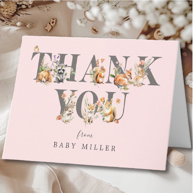 Tack för ditt kort: Sweet Woodland Animals Kort (Skapare uppladdad)