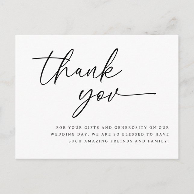 Tack för ditt kort tack för Bröllop-skript (Framsida)