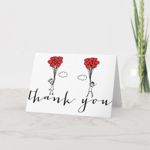 Tack för ditt kort, tack för Heart-ballonger