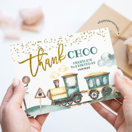 Tack för ditt kort, tåg Boy 2, födelsedag Kort