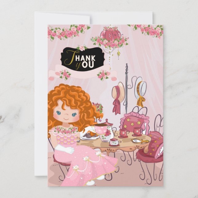 Tack för ditt kort, Tea Party 3 Inbjudningar (Framsida)