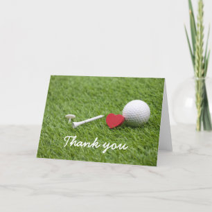 Tack för ditt kort till golfer med golf boll på gr