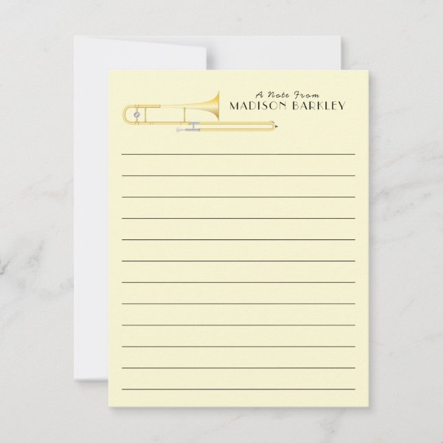 Tack för ditt kort, Trombone Musician Band Teacher (Framsida)