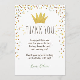 Tack för ditt kort Vild sak Birthday Guld Boy Kron