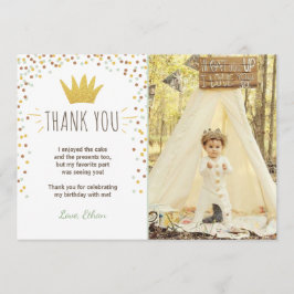 Tack för ditt kort Vild sak Birthday Guld Boy Kron