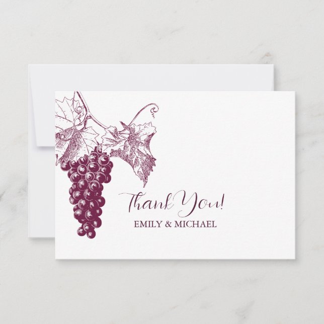 Tack för ditt kort, Vineyard Bröllop OSA Kort (Framsida)