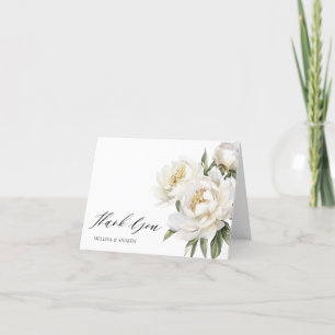 Tack för ditt kort, White Peony Bröllop Kort