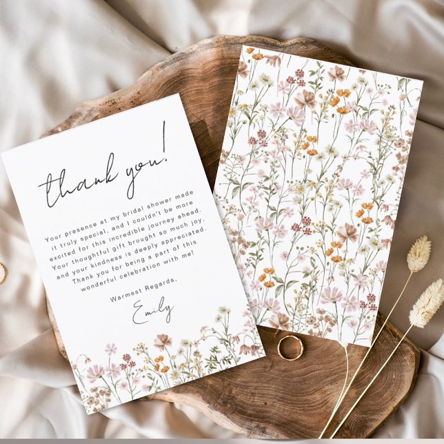 Tack för ditt kort, Wildblommor Boho-Möhippan (Skapare uppladdad)