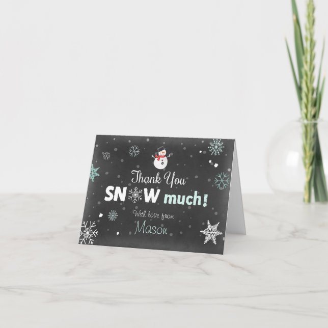 Tack för ditt kort Winter Onederland Snögubbe Mint (Framsida)