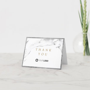 Tack för ditt moderna faux silver marble luxe kort