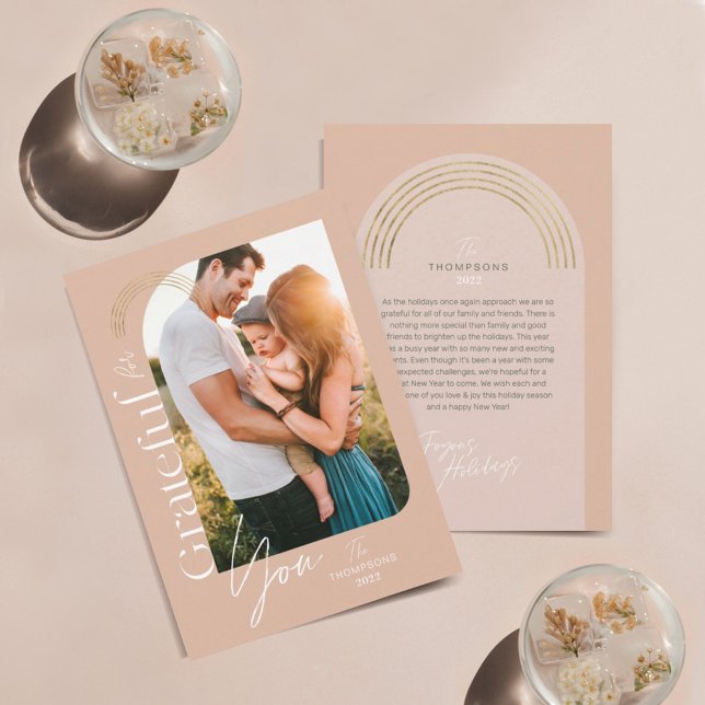 Tack för ditt moderna Geometric Arch One-foto Julkort (Skapare uppladdad)