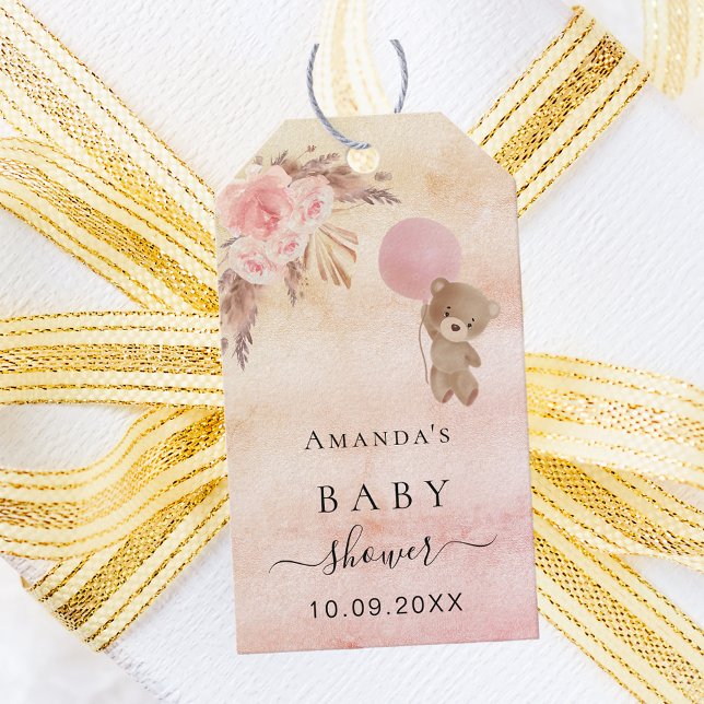 Tack för ditt  pampasgräs, babyskor presentetikett (Skapare uppladdad)