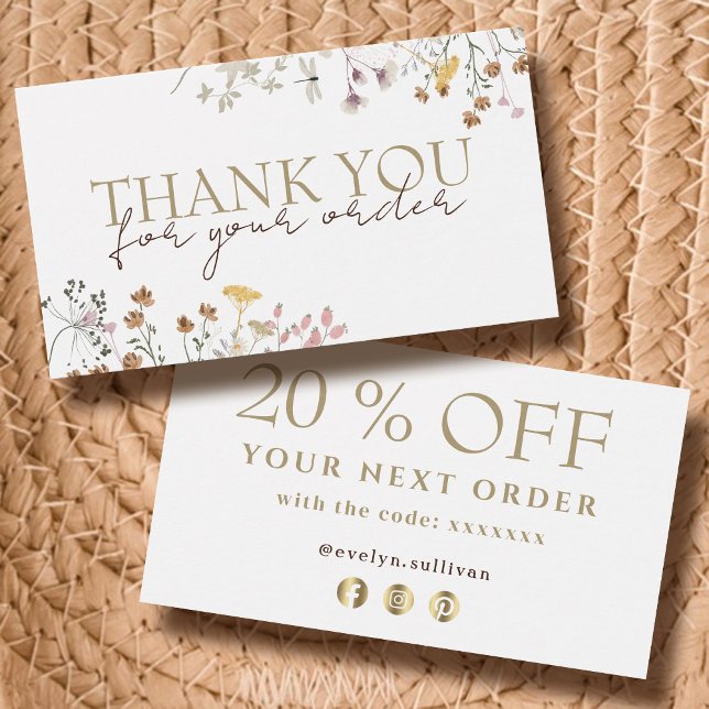 Tack för ditt rabattkort visitkort (Skapare uppladdad)