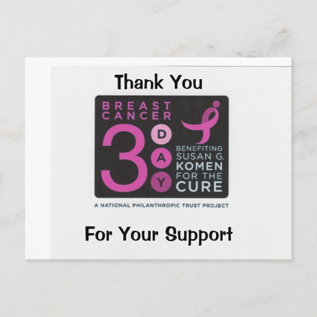 Tack för ditt stöd - anpassat vykort (Framsida)