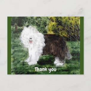 Tack för ditt tack för din gamla engelska Sheepdog Vykort