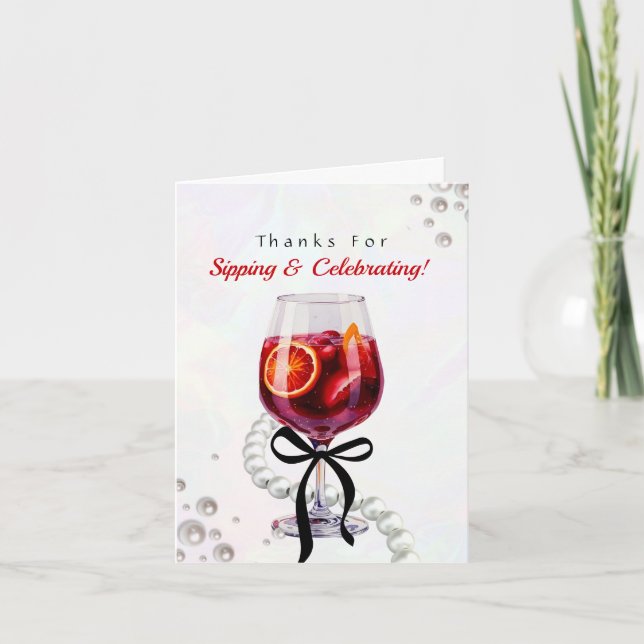 Tack för ditt tack till Sipping & Celebring-kort (Framsida)