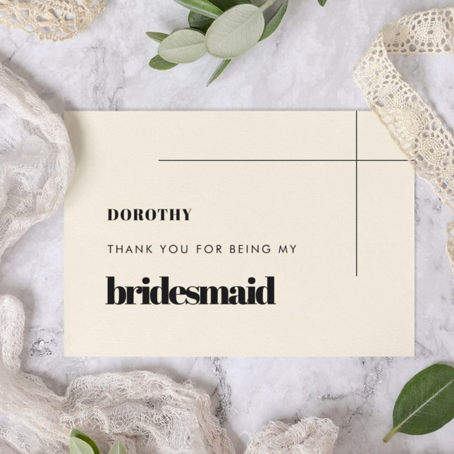 Tack för ditt textkort, elegant Bridesmaid Inbjudningar (Skapare uppladdad)