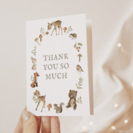 Tack för ditt träskeschema Forest Baby Shower Inbjudan