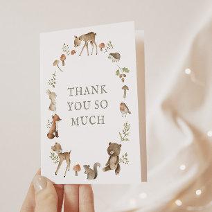 Tack för ditt träskeschema Forest Baby Shower Inbjudan