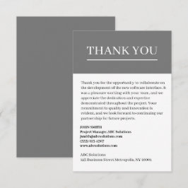 Tack för ditt visitkort för anpassningsbar mellan  kort