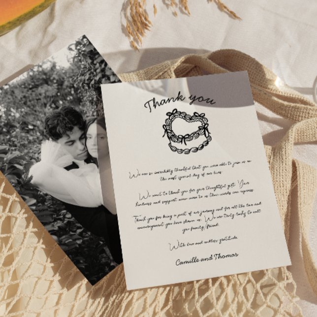 Tack för ditt visitkort, handritad kummel Bröllop Inbjudningar (Skapare uppladdad)