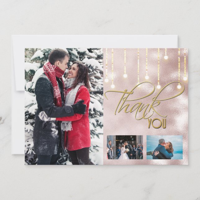 Tack för DIY 3-fotot ro guld-sträng ljus (Framsida)