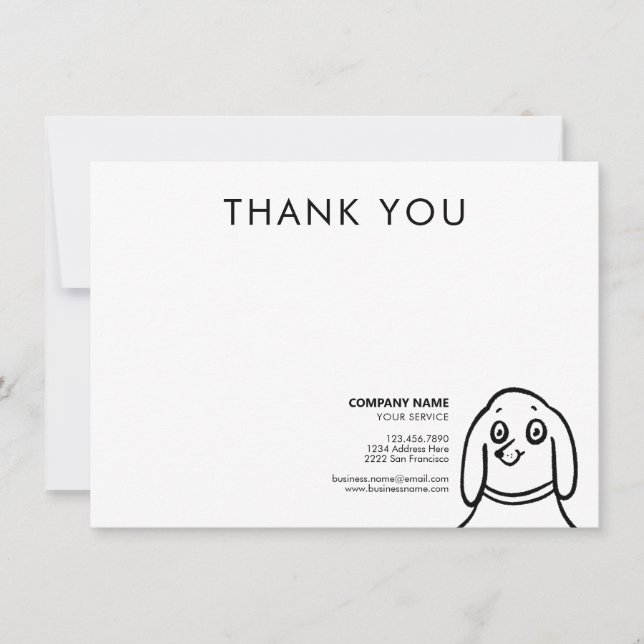 Tack för Djuromsorg tjänst för roligt Hund Anteckningskort (Framsida)