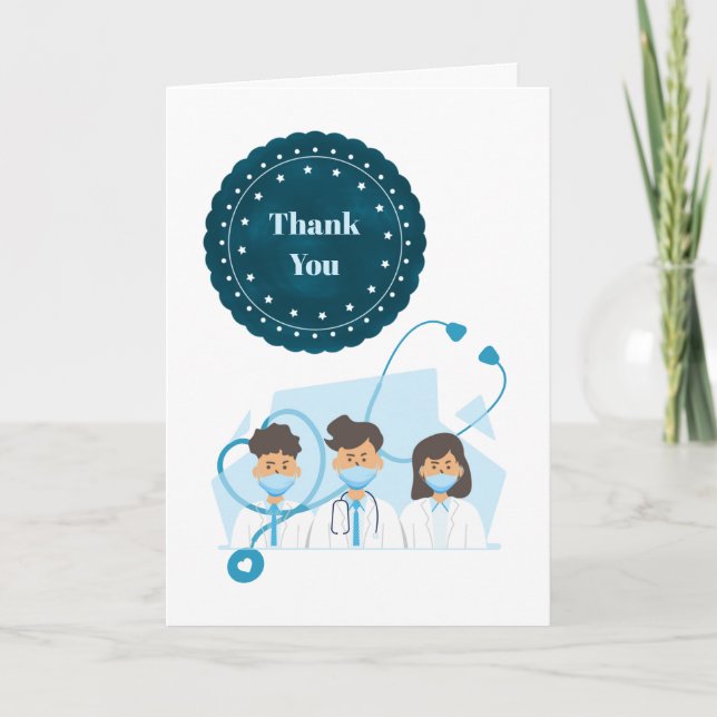 Tack för doktor läkarteam kort (Framsida)