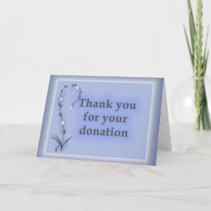 Tack för donationen, sofistikerad blå Blommigt Kort