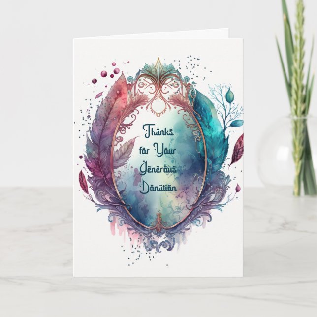 Tack för donationskortet med trådar kort (Framsida)