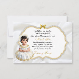 Tack för dop eller konfirmation av babyflicka kort