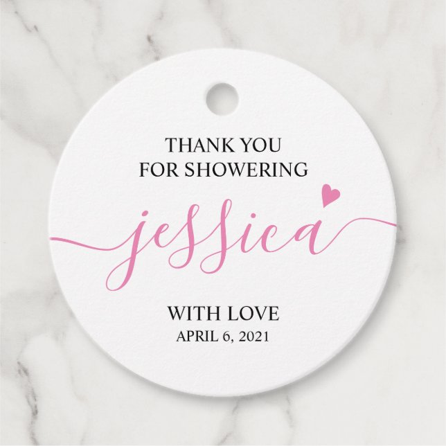 Tack För Doppning Flicka Baby Shower Gåvor Etiketter (Framsida)