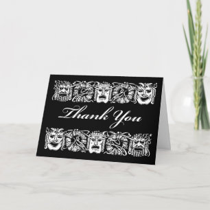 tack för Drama-lärare, teatermasker Kort