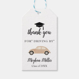Tack för drive-by-examenspresent presentetikett
