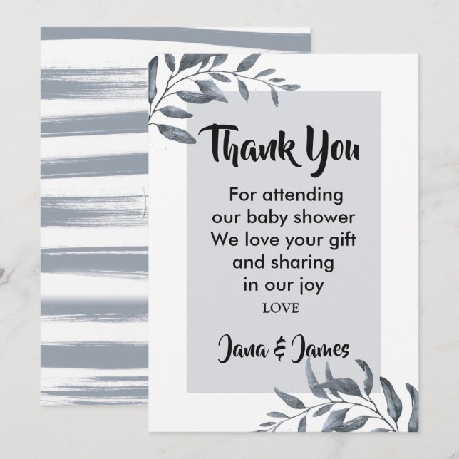 Tack för Dusty Blue Eucalyptus Inbjudningar (Fram/baksida)