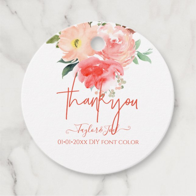 Tack för Dusty Blue Ro Gåvor Etiketter (Framsida)