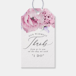 Tack för Dusty Lila and Rosa Flowers Elegant Presentetikett