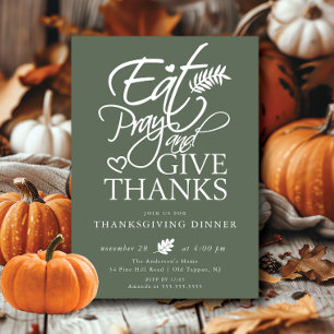 Tack för Eat Pray Ge Thanksgiving Inbjudningar