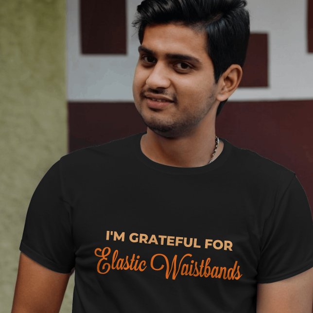 Tack för Elastic Waistband-Thanksgivingen T Shirt (Skapare uppladdad)