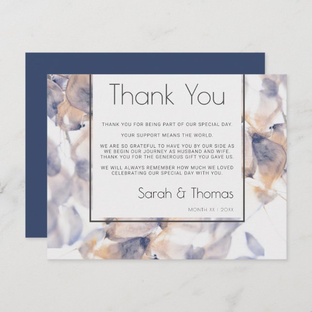 TACK FÖR ELEGANT AV PASSAPTELES-BLOMMIGT INBJUDNINGAR (Fram/baksida)