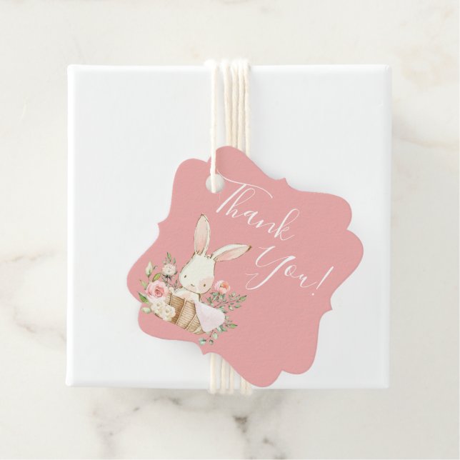 Tack för elegant babyskor gåvor etiketter (På plats)