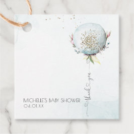 Tack för elegant Blue Balloon Baby Shower Gåvor Etiketter