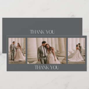 Tack för Elegant bröllop-foto-tackkort
