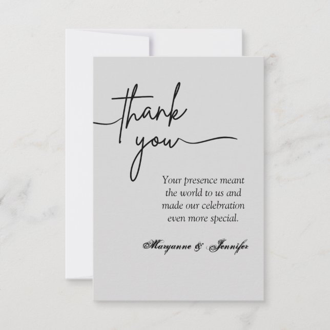 Tack för elegant bröllop-kortet (Framsida)