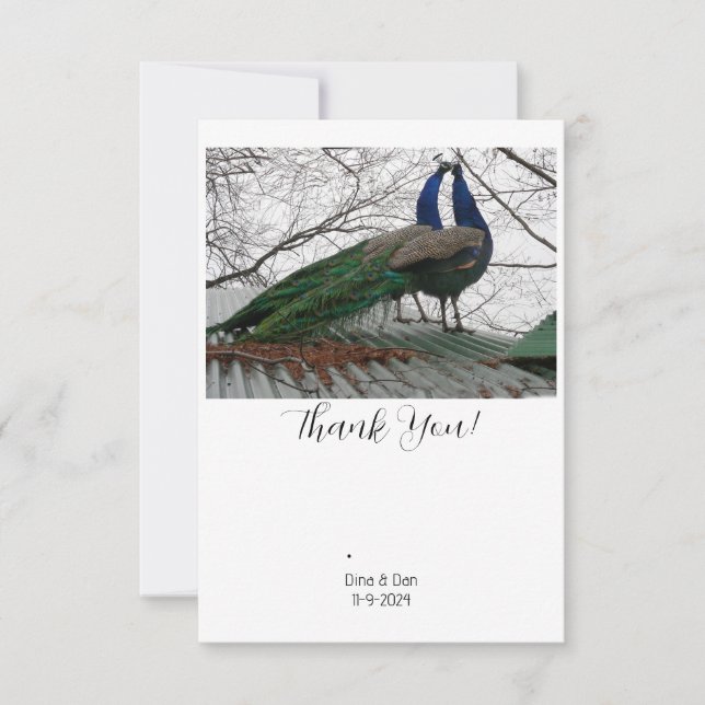 Tack för elegant bröllop-kortet (Framsida)