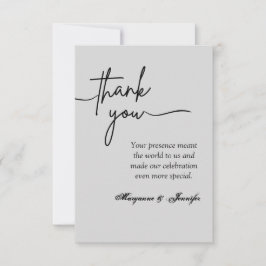 Tack för elegant bröllop-kortet kort