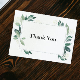 Tack för Elegant för Grey Löv & White Blommigt Kort