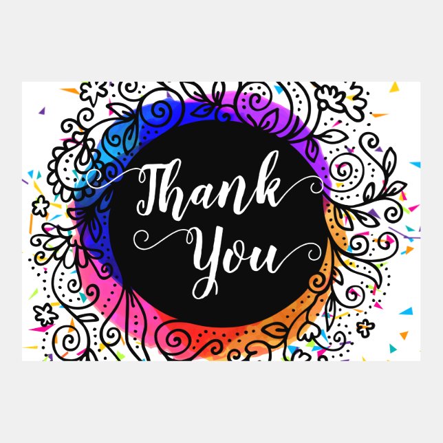 Tack för Elegant med konfetti (Framsida)