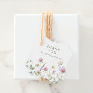 Tack för elegant Mjuk Pastel Wildblomma Gåvor Etiketter