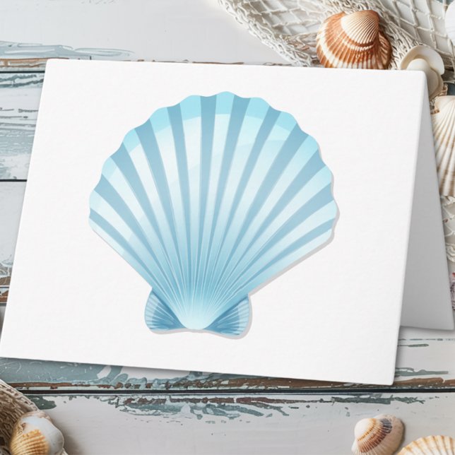 Tack för elegant Nautical Snäcka Blue Beach Wedand Kort (Skapare uppladdad)